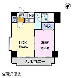 ダイアパレスSTATIONSIDE富士 1DKの間取図画像
