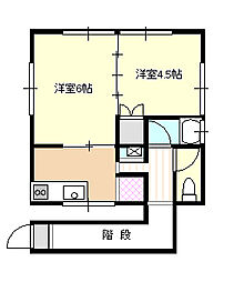 リストハイツ 2Kの間取図画像