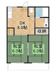 エスポワールいしはら 2LDKの間取図画像