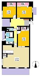 ネオグランデ大林アイズ・ガーデン 3LDKの間取図画像