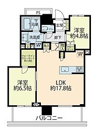 グレーシアタワーズ海老名East 2LDKの間取図画像