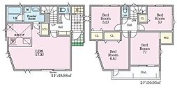 1号棟南区新築戸建 南西向き 角地 WIC カースぺ