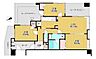間取り：【間取り】3方向角部屋×高層階につき陽当たり・眺望良好な3LDK