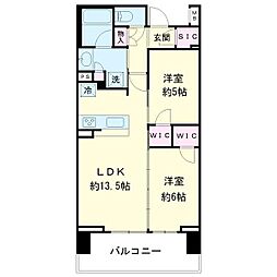 オープンレジデンシア葵フォレスト 2LDKの間取図画像