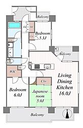 ベルヴィ城東中央 3LDKの間取図画像