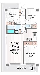 レックスコート都島 3LDKの間取図画像