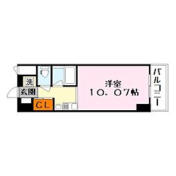 フェリーチェ大橋 1Kの間取図画像