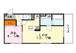 アリア守山 1LDKの間取図画像