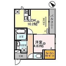 フェリーチェ 1LDKの間取図画像