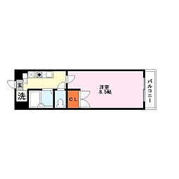 カーサ・ソラッツオ 1Kの間取図画像