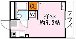 ネオコーポ萩 1Kの間取図画像