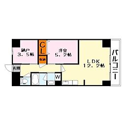 ヴィエナ栗東 2LDKの間取図画像
