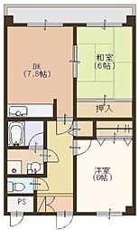 ルミエール2 2DKの間取図画像