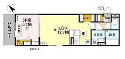 D-ROOM平井B棟 1LDKの間取図画像