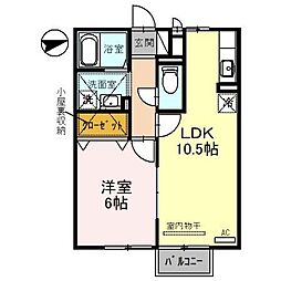 ベルコート木ノ座 1LDKの間取図画像