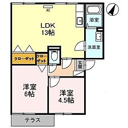ベルヴェデールIMAI 2LDKの間取図画像