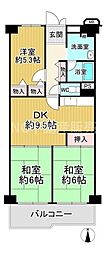 今里グリーンハイツ 3DKの間取図画像