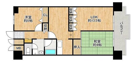 間取り：2LD...