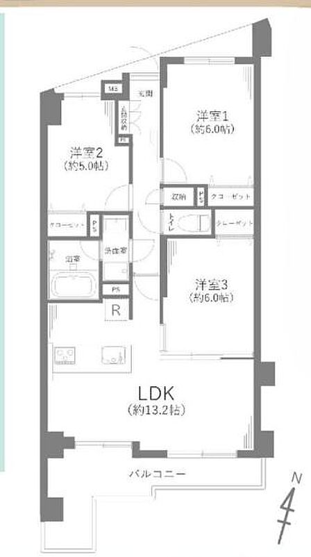 3LDK 間取り