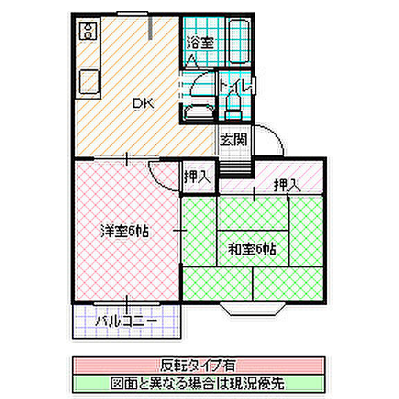 パークハイム B棟 201号室｜茨城県水戸市見川(賃貸アパート2DK・2階・39.00㎡)の写真 その2