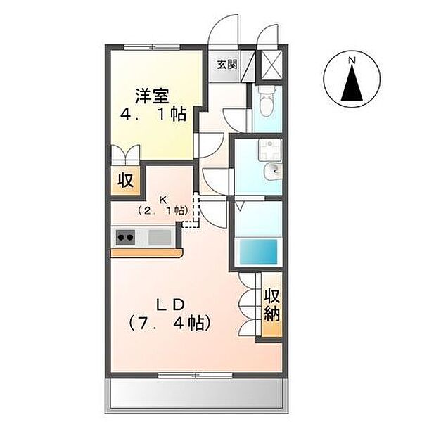 WINGROAD II 202号室｜茨城県水戸市平須町(賃貸アパート1LDK・2階・36.00㎡)の写真 その2