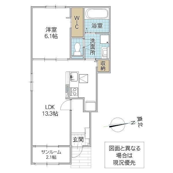 カーサ ルネッタ 101号室｜茨城県水戸市笠原町(賃貸アパート1LDK・1階・50.01㎡)の写真 その2