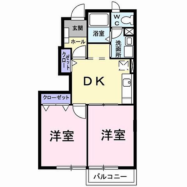 ボニートカーサ B棟 102号室｜茨城県水戸市元吉田町(賃貸アパート2DK・1階・42.77㎡)の写真 その2