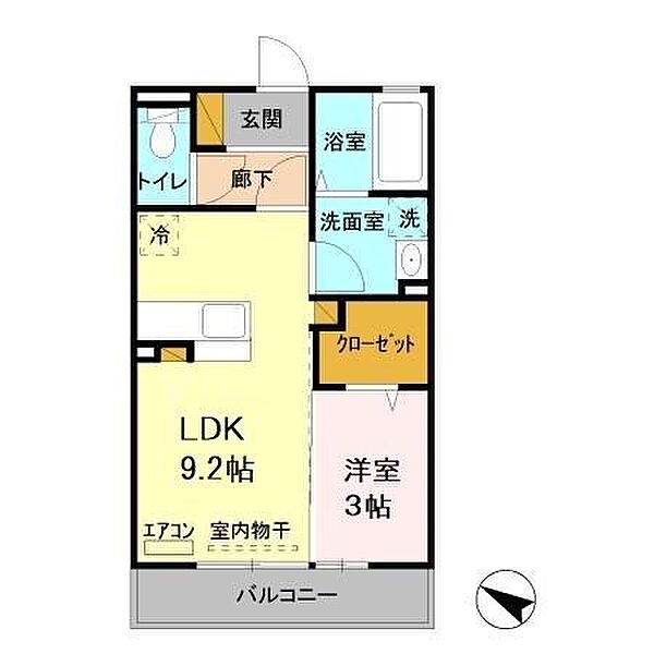 イーストファインヒルズ 211号室｜茨城県ひたちなか市大字東石川(賃貸アパート1LDK・2階・33.38㎡)の写真 その2