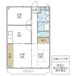 カーム栗原C 3DKの間取図画像