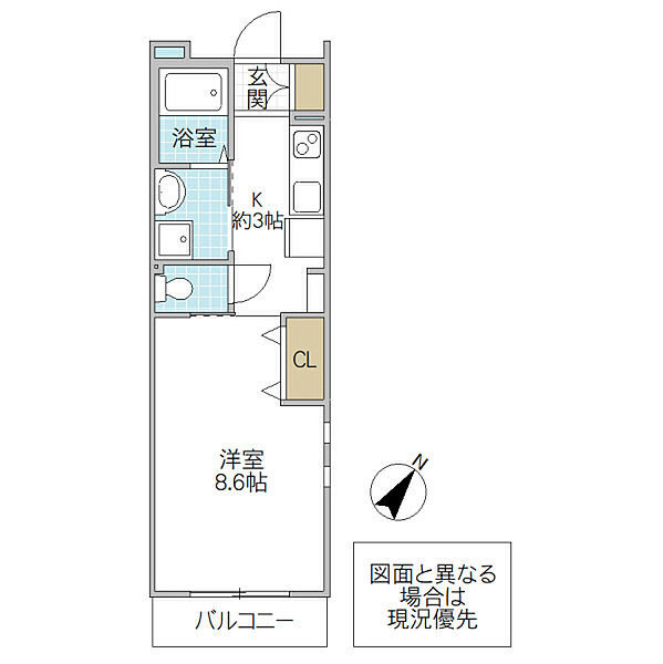 シャルム水戸 308号室｜茨城県水戸市栄町(賃貸マンション1K・3階・27.83㎡)の写真 その2