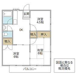 メモリアルレジデンスA 3DKの間取図画像
