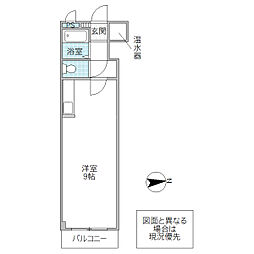 大常ビル 2階ワンルームの間取り