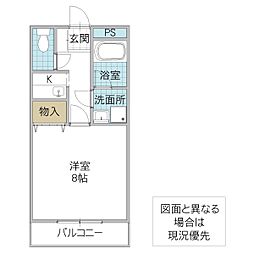 ANAコート見和 3階1Kの間取り