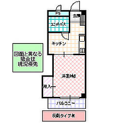 シエル西大島 1Kの間取図画像