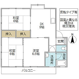 ドエル西原 A棟 1階3DKの間取り