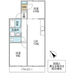 アーバンハイツANA 2LDKの間取図画像