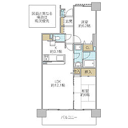 セレナハイム水戸南町 14階2LDKの間取り