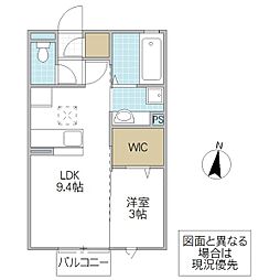 大黒屋 十五番館 1階1LDKの間取り