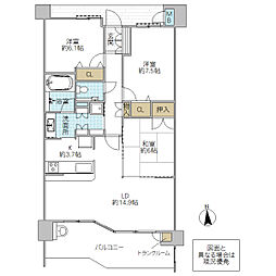 プレミスト見川 5階3LDKの間取り