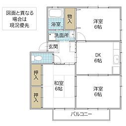 クレセント 3DKの間取図画像