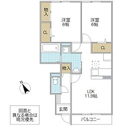 間取図画像 2LDK