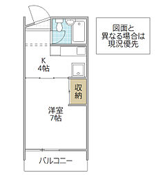 グレースタワー城南 8階1Kの間取り
