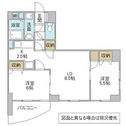 クライス フォルム MITO 7階2LDKの間取り