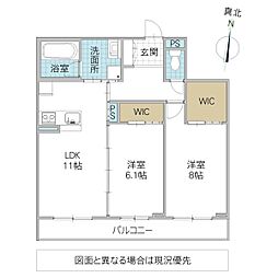 プルミエール 3階2LDKの間取り