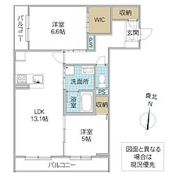 プルミエール 101号室 1階2LDKの間取り