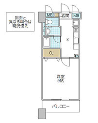 フォーライフネオ水戸 802号室 8階1Kの間取り