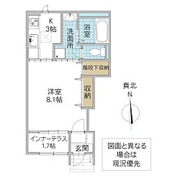 avanti 1Kの間取図画像