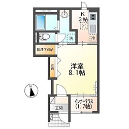 marge 1Kの間取図画像