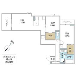 プロスター元山町 302号室 3階2LDKの間取り
