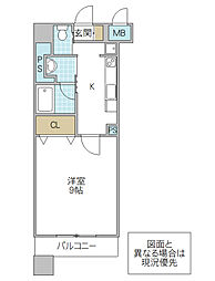 フォーライフネオ水戸 9階1Kの間取り